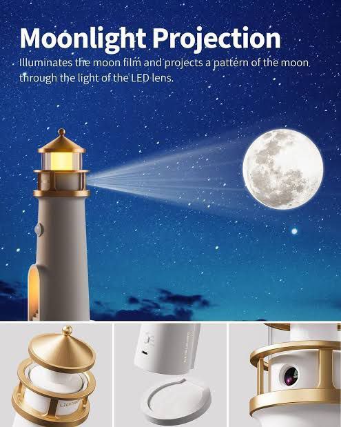 Lighthouse Moon Projection Night Light