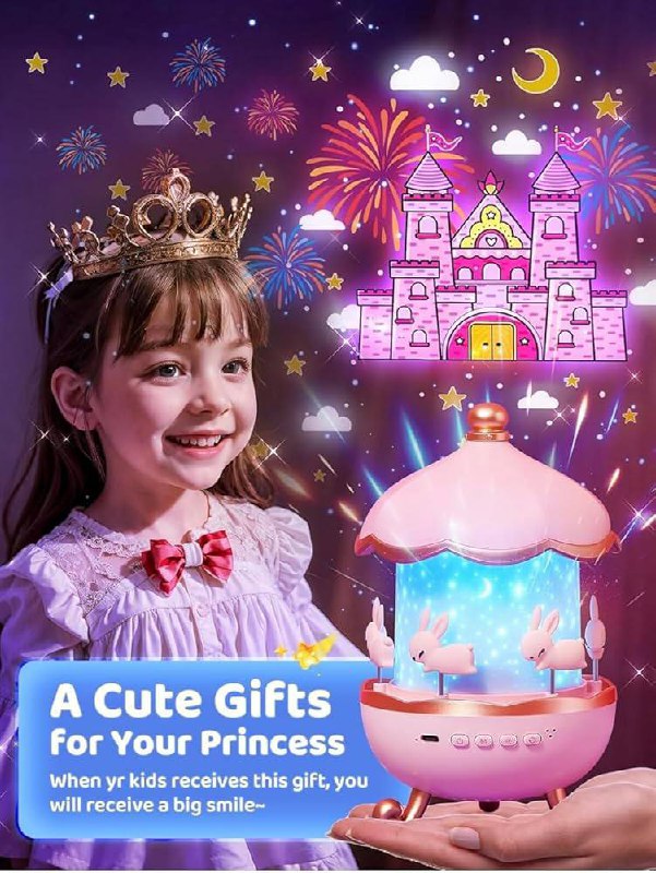 Bunny Carousel Projection Night Light