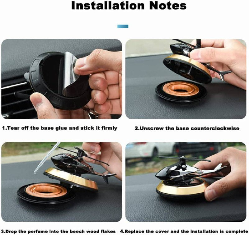 Solar Powered Rotating Helicopter Car Air Freshener